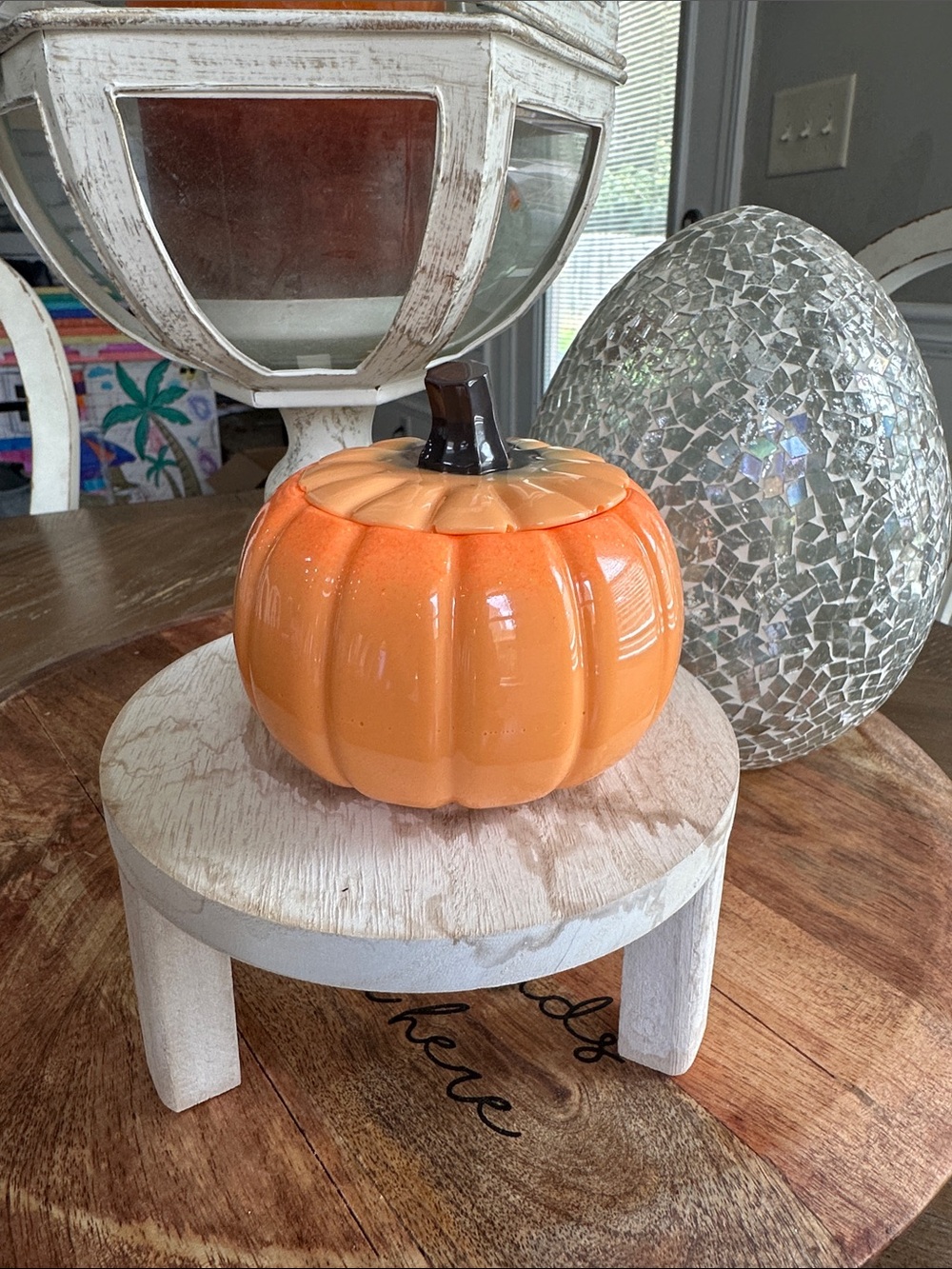 Orange epoxy resin Pumpkin Decorative trinket dish